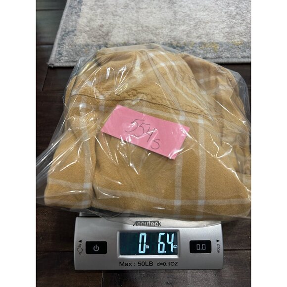 Pink Rose Vintage Plaid Medium Button Down Shirt Mustard Yellow Cropped - Picture 11 of 11